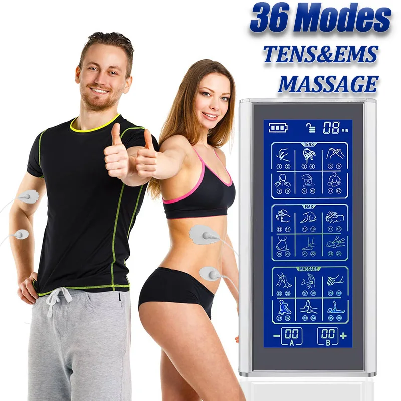 Tens Muscle Stimulator 36-Mode Electric EMS Acupuncture Body Massage Digital Therapy Slimming Machine Electrostimulator