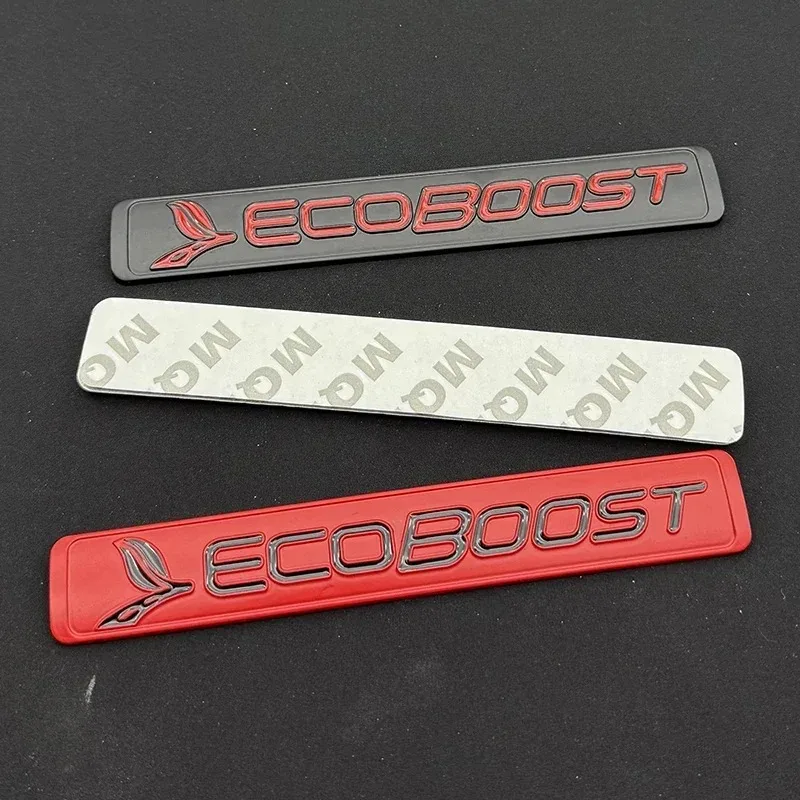 3D Metal Logo Ecoboost Emblem Car Rear Trunk Badge Sticker For Focus Fiesta Kuga Escape Fusion Mustang Ecoboost Accessories