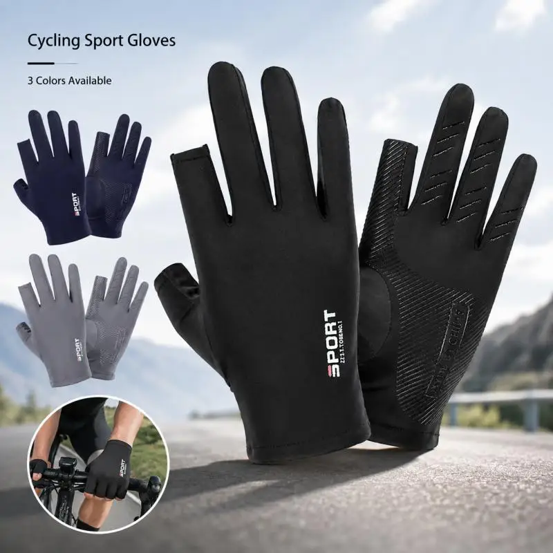 AliExpress NONE Summer Cycling Gloves, Open Thumb Index Half Finger Sport Gloves, Sun Protection Moisture Wicking Grip for Riding Fishing