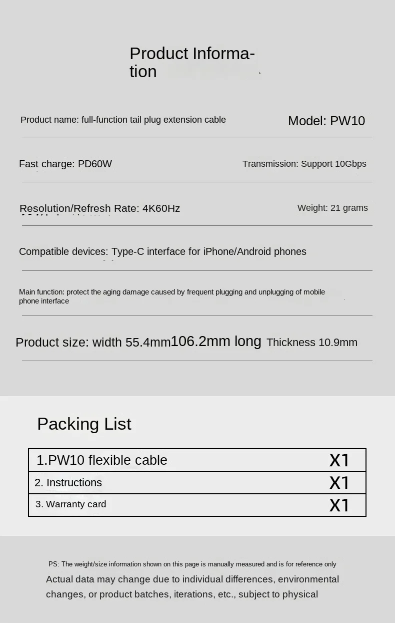 العالمي نوع-C شحن موصل USB-C شحن ميناء محول 4K 60 هرتز الهاتف المحمول الذيل التوصيل تمديد كابل لعبة محول