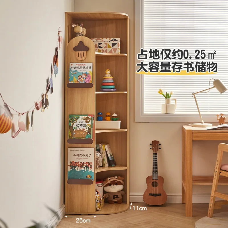 Children's floor bookshelf Living room shelf Home locker Picture book storage rack Bedroom corner bookcase display