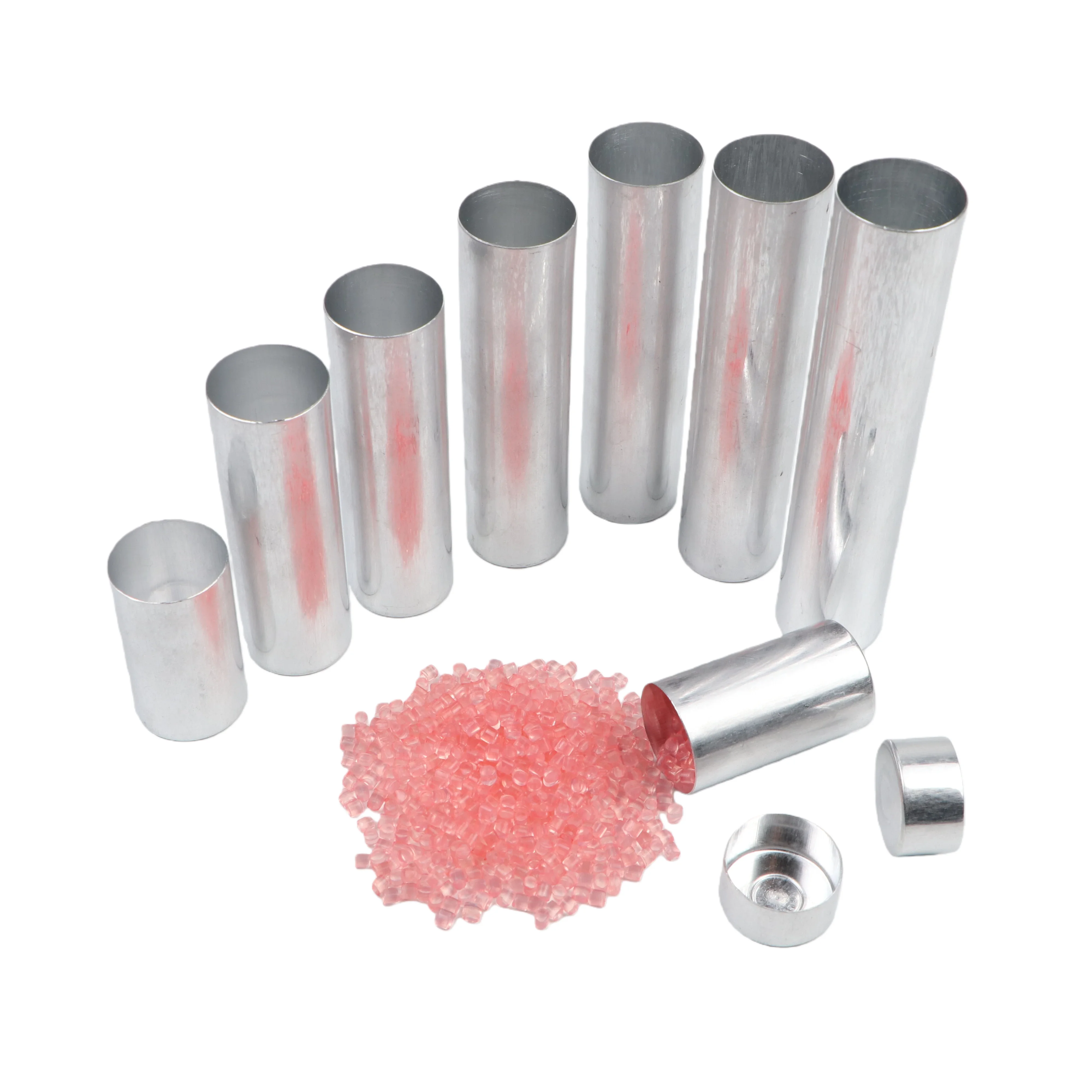 100PCS Dental Lab Aluminum Cartridge With Covers For Flexible Acrylic Inject Work On Removabla Denture Specification 25mm/22mm.