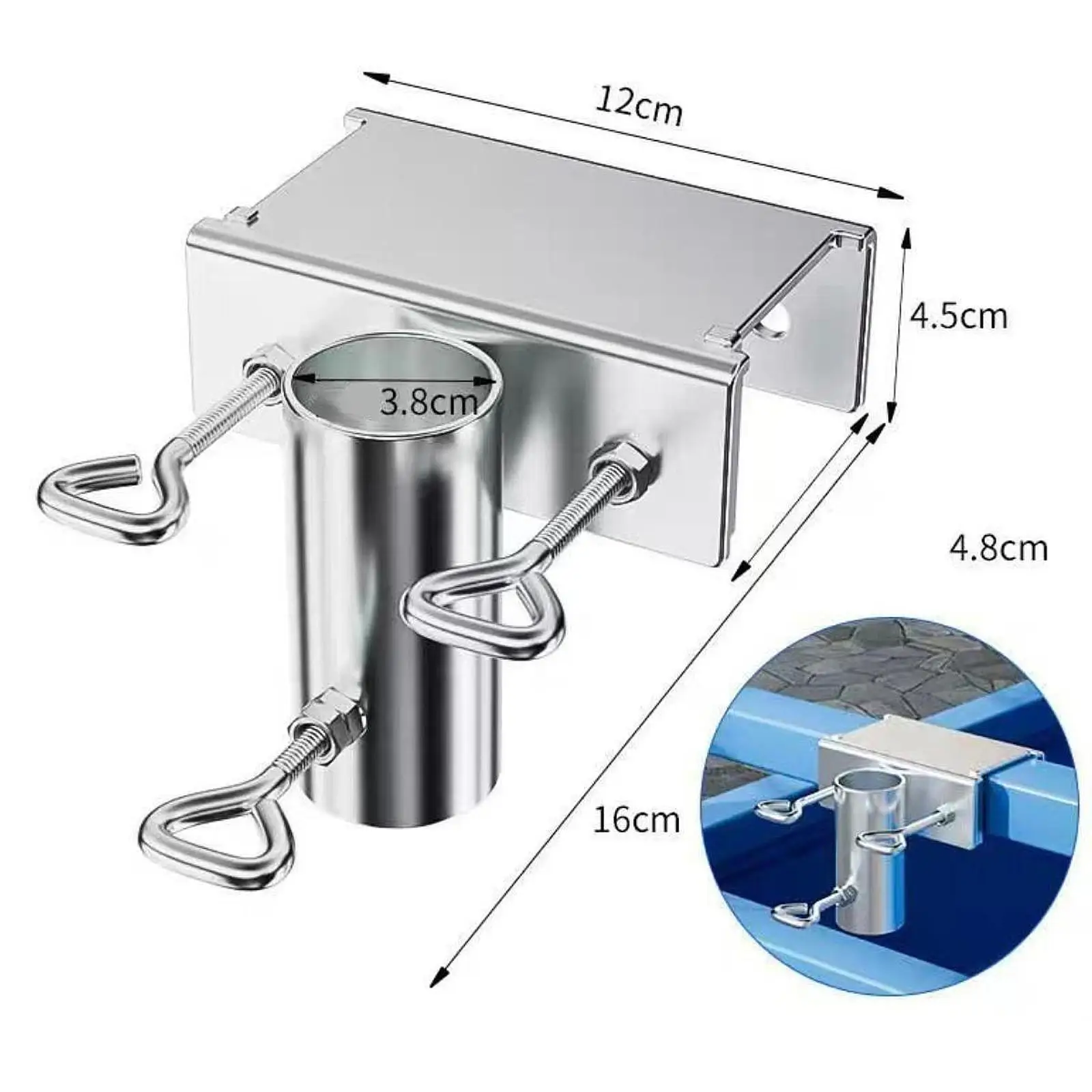 Umbrella Clamp Mount Heavy Duty Clip Universal Outdoor Bracket for Sun Rain Umbrellas and Carts