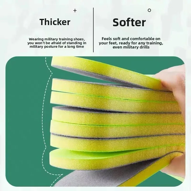 Thick Sports Shoe Insoles for Men Women Super Soft Cloud Feeling High Elastic Shock Absorbing Breathable Sweat Absorbing Foot