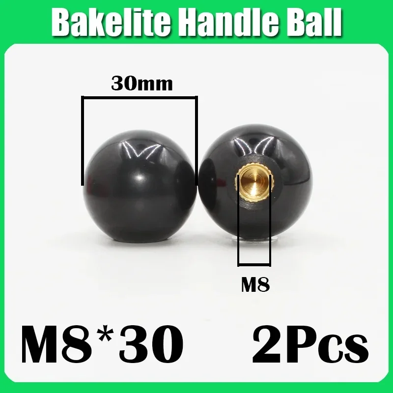 Black Red Round Ball Resin Ball Knobs Bakelite Lever Knob Grip Handles M4 M6 M8 M12 Of Furniture Or Machine Tool Copper Core
