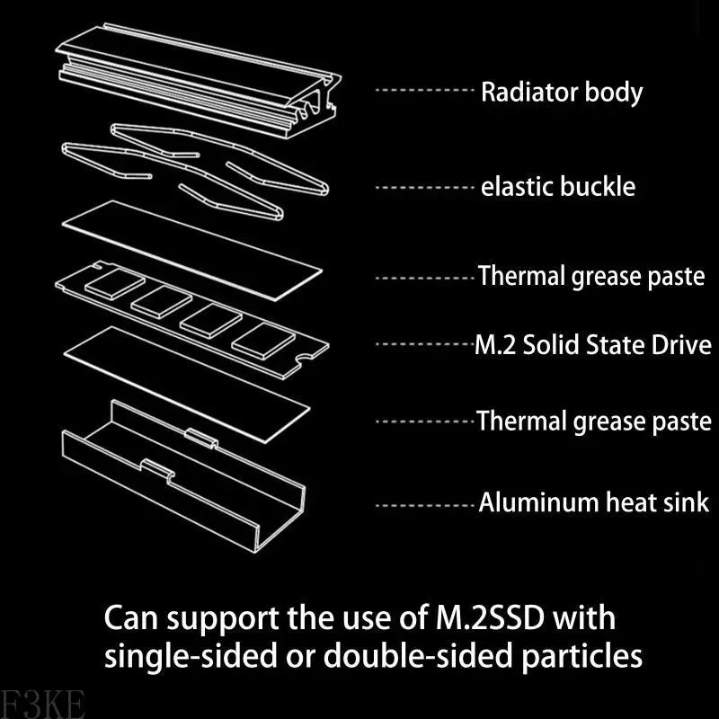

F3KE для M.2 SSD радиатор NVME твердые диск диск алюминиевый радиатор радиатор