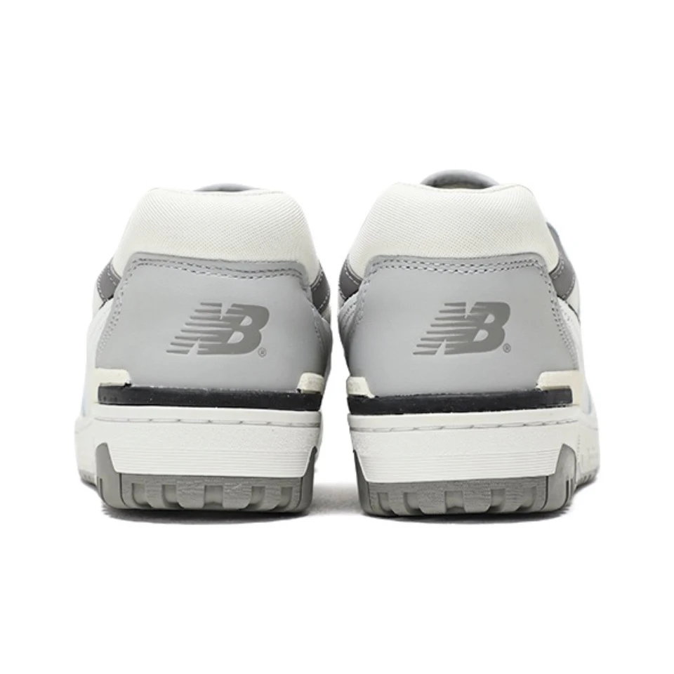 Original New Balance NB 550 Classic Vintage Faux Leather Casual Men\'s and Women\'s Running Shoes White Silver BB550PWA