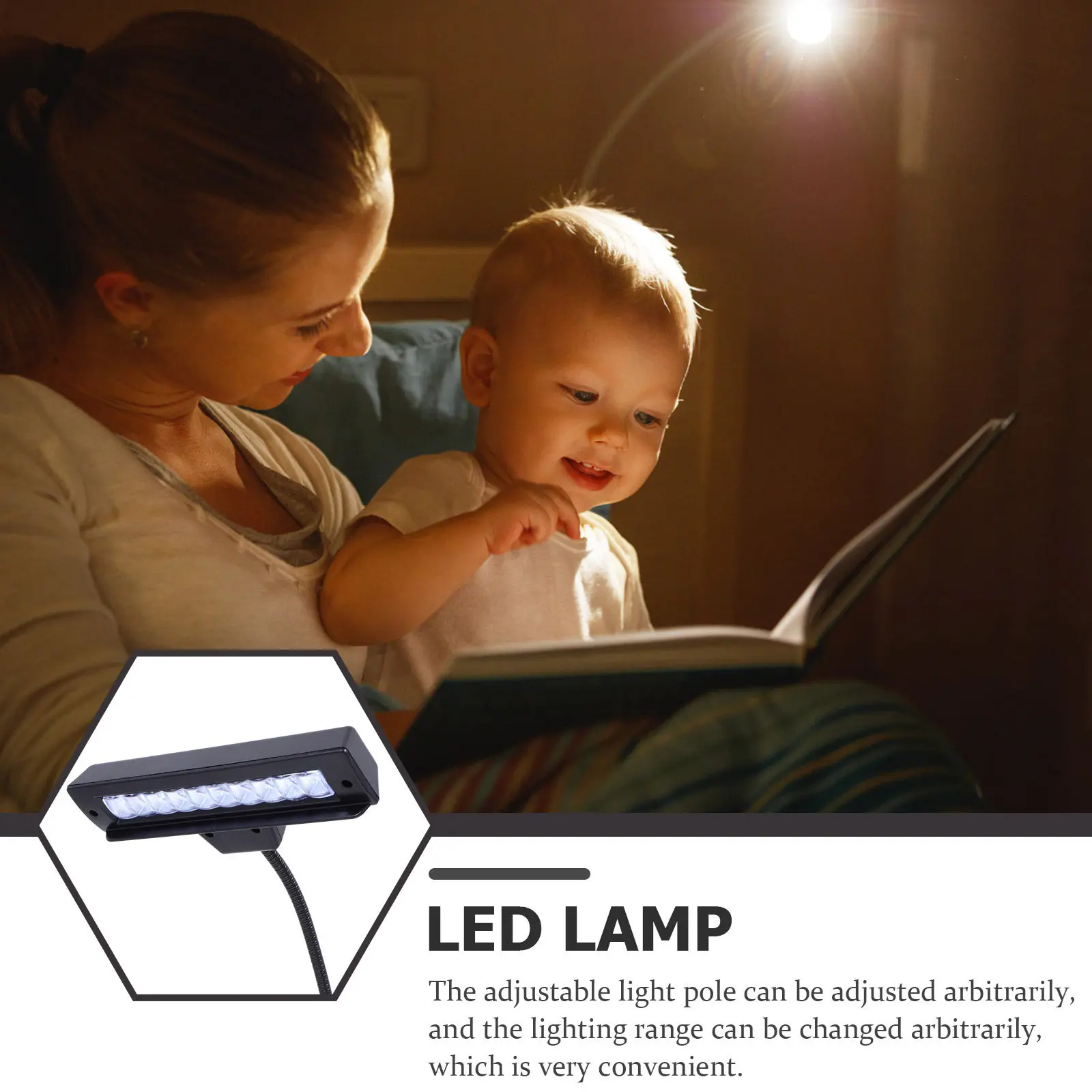 

Music Score Light Small LED Reading Lamp Battery Operated Adjustable Clip-on Table Light Eye Protection Night Studying Lamp