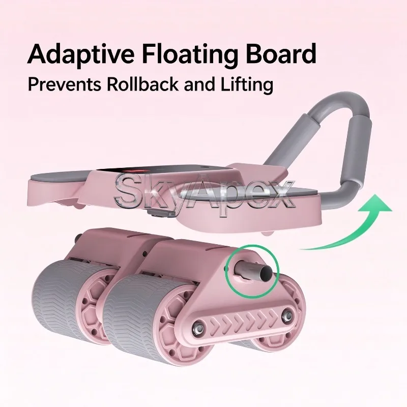 Four Wheel Elbow Support Ab Roller Abdominal Crunch Trainer Plank Exercise Gear for Men Women Home Core Muscle Fitness Equipment