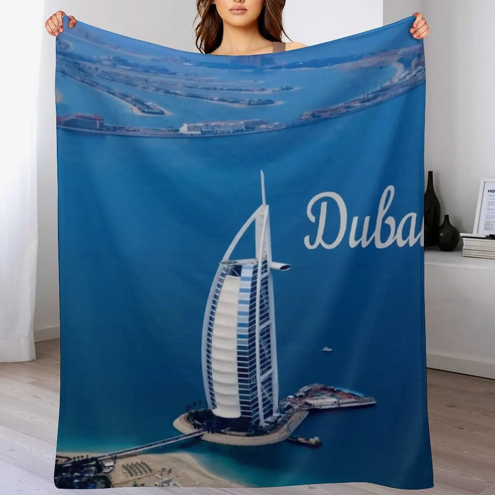 Dubai UAE Burj Al Arab Throw Blanket Warm Accent Blanket for Living Room Decoration