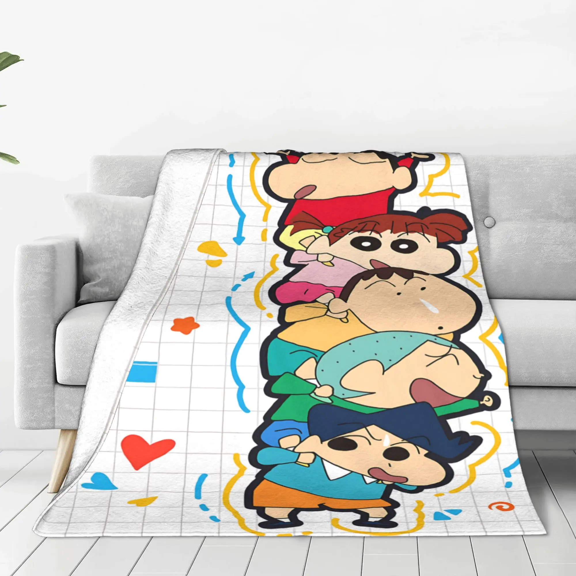 1PC home Cutecore Room Decor Crayon S Shin chan Blanket Throw Blanket  Novelty Warm Blanket All Season