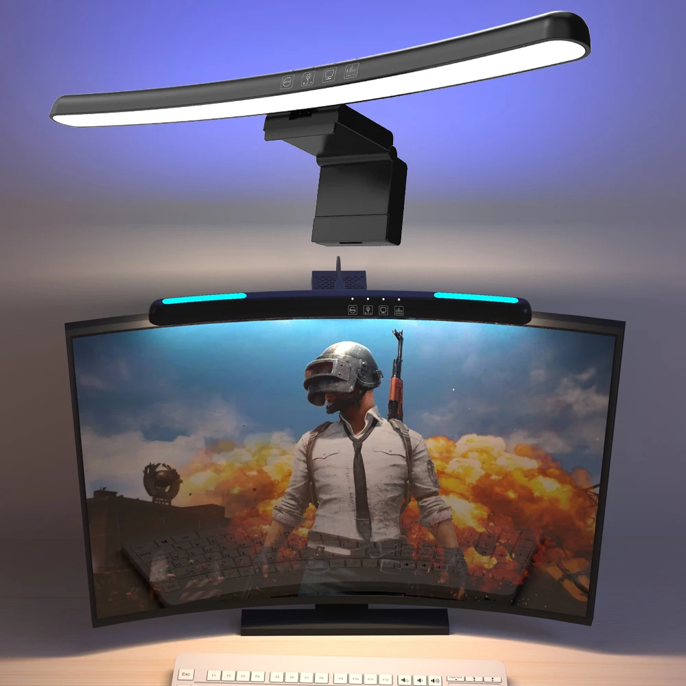 LED/RGB Computer Screen Hanging Lamp  Monitor Light Bar  Eye Protection Table For Office/Home/Study/Read/Game Dimming Lighting