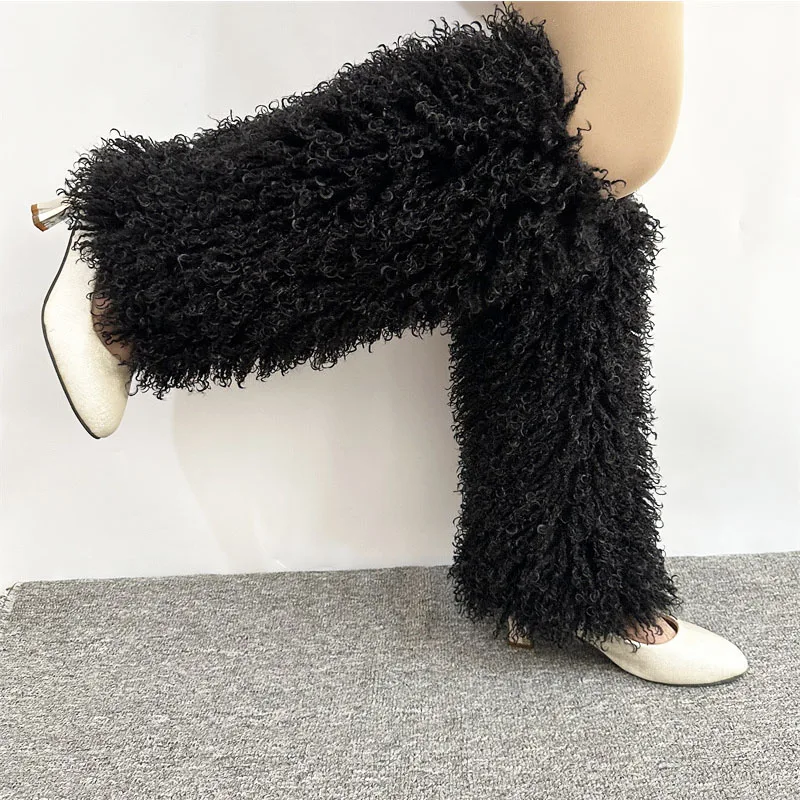 Furry Leg Warmers Y2K Faux Fur Leg Warmers Boot Faux Fur Boots Foot Sleeve Boot Cover For Women Warm Sock Fashion Socks