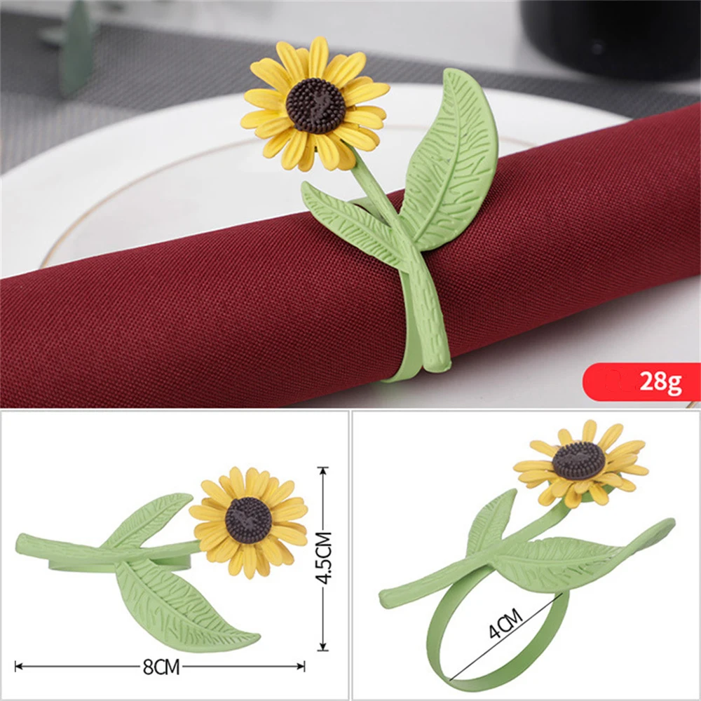 

Western Mori Table Decoration Tulip Flower New Alloy Napkin Ring For Wedding Party High-end Restaurant