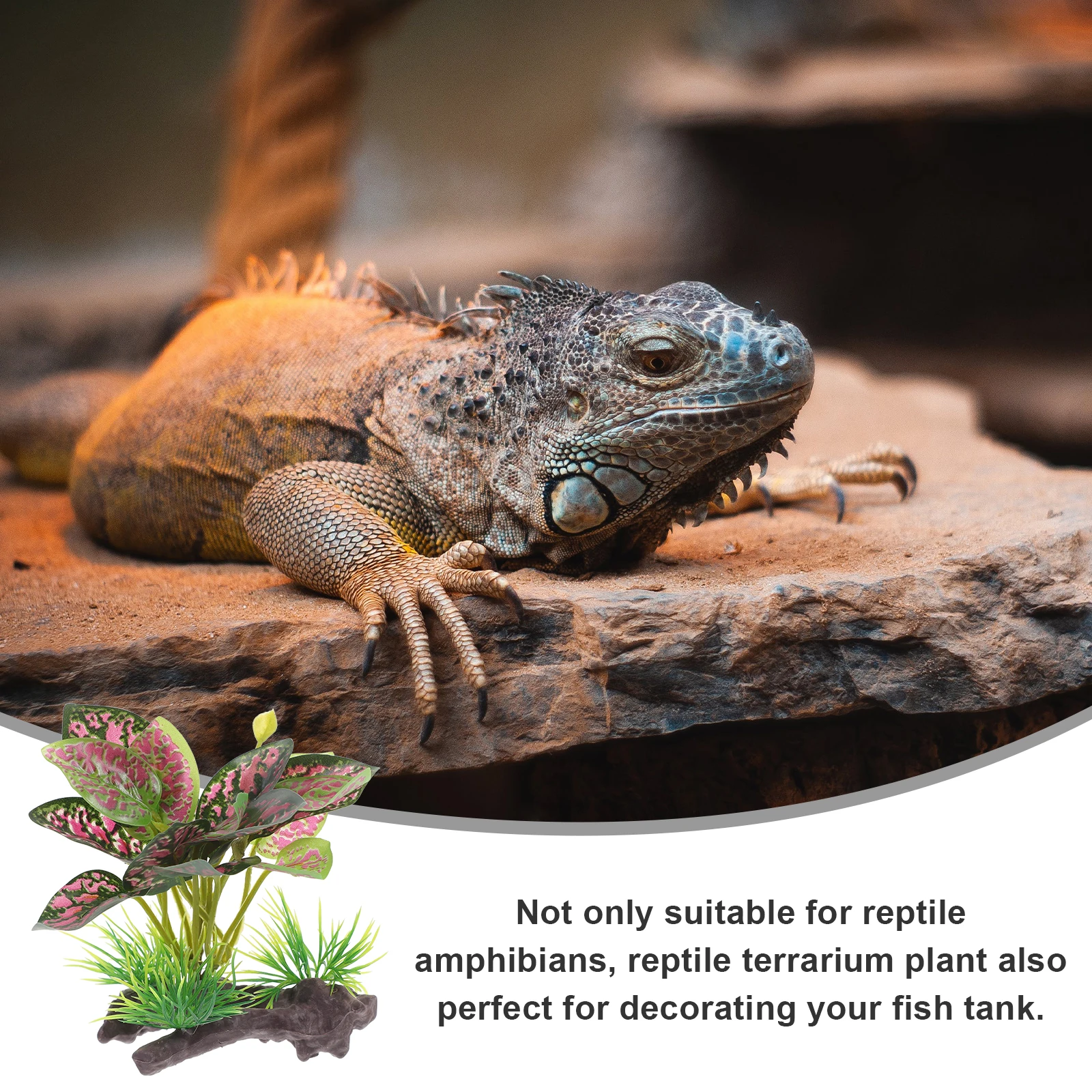 

Artificial Reptile Plant Decoration Simulated Habitat Decor Easy Install Reptile Terrarium Ornament Aquarium Fish Tank Plant