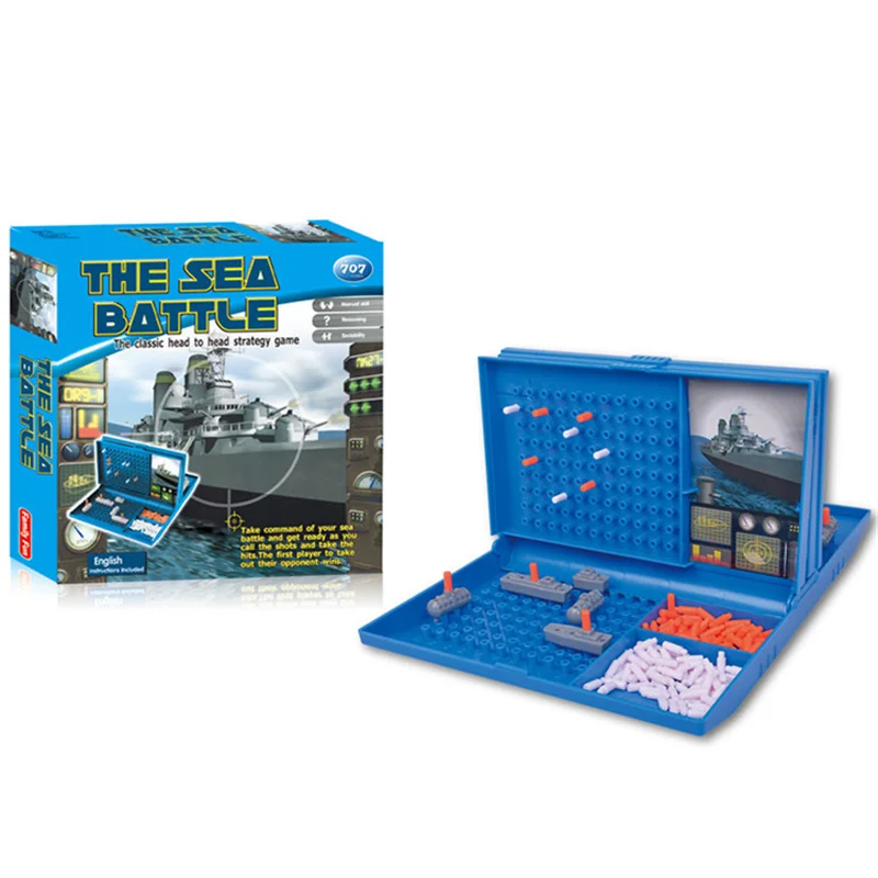 Sea Battle Ship Board Game Strategy Game Toy 2 Player Strategy Board Game Battles Board Game Educational Toy