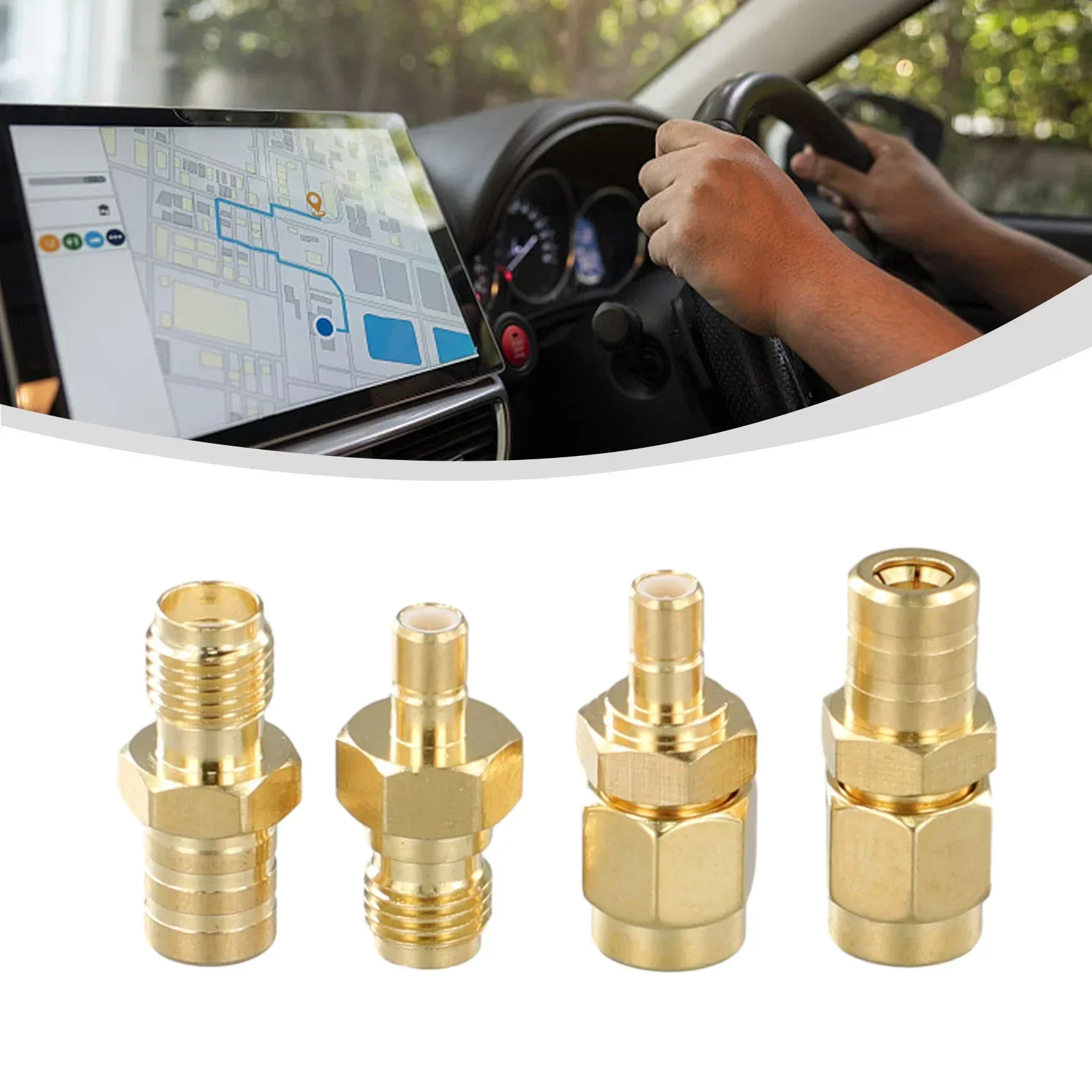 

4× For SMA Car Antenna Connectors Antenna Adapters All Copper Gold Plated For Amateur HTs Antennas SDRs Wireless LAN Devices