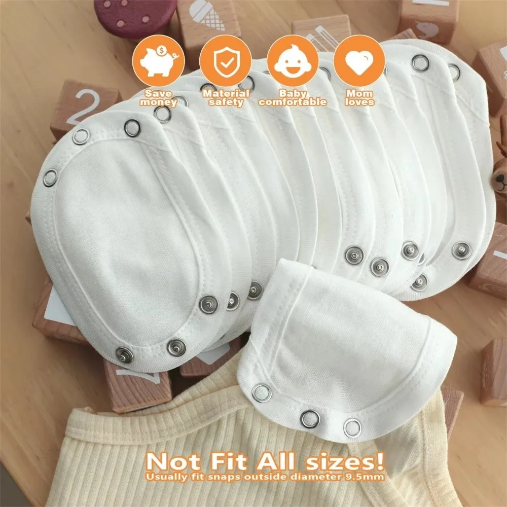 5pcs Cotton Baby Bodysuit Extender Soft Super Utility Lengthen Pads White Bodysuit Extension Strap Baby Infant Romper Partner