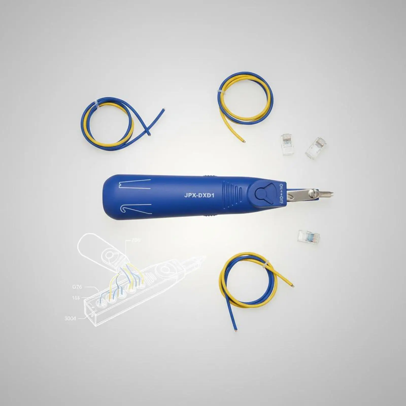 Punch down Tool Interchangeable Interchangeable Tips Network Impact Tool Multi-Functional for Technicians, DIY Enthusiasts