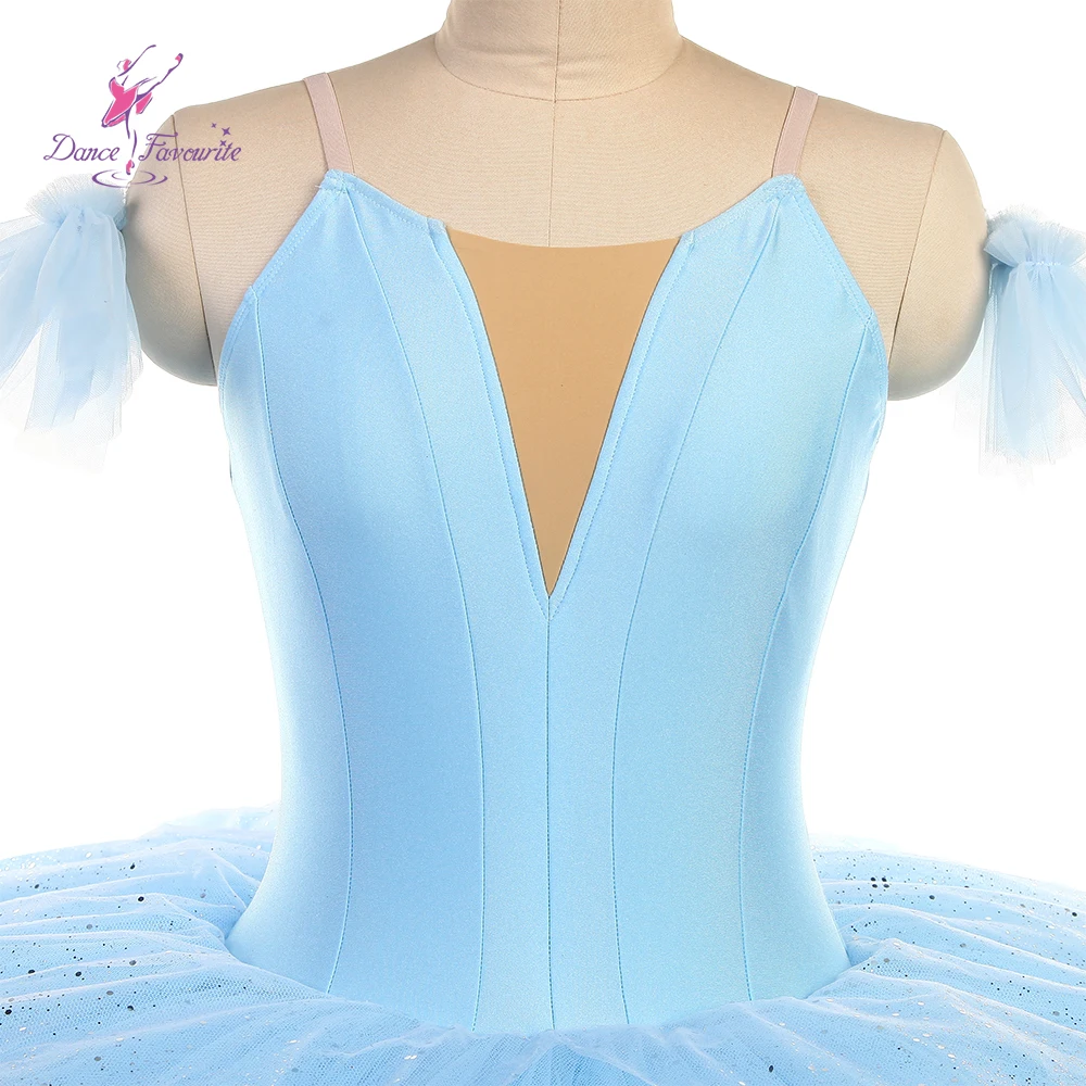 Tutú de Ballet preprofesional, traje de baile, corpiño de LICRA azul pálido, bll481