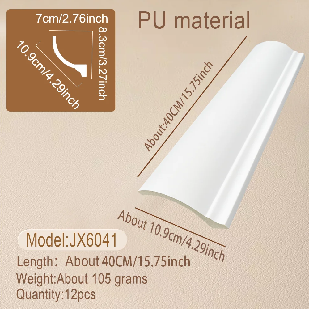 12 Pcs Polyurethane Lightweight Lighting Trough Ceiling Moulding Indoor Decor Strip Suitable for Embedding Electric Light Strips