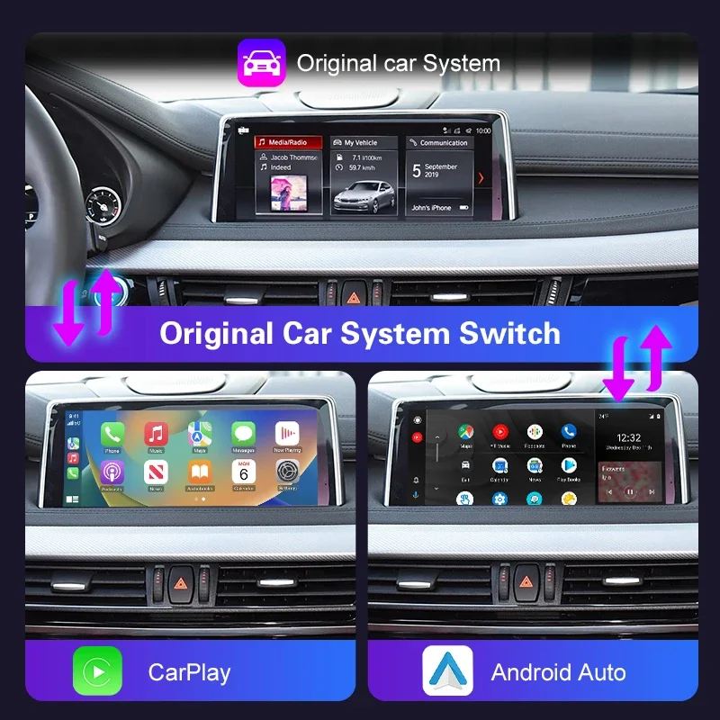 OEM Screen Upgrade Wireless CarPlay for BMW EVO 1 2 3 4 5 7 Series X1 X3 X4 X5 X6 MINI F56 F15 F16 F25 F26 F48 F10 F22 F20 F30