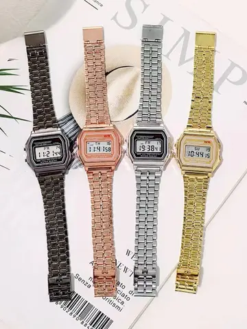F91W Non-Waterproof Steel Band Watch For Women, Men, Business Clock, Multi-Functional LED Digital Sports Watch, Electronic Clock