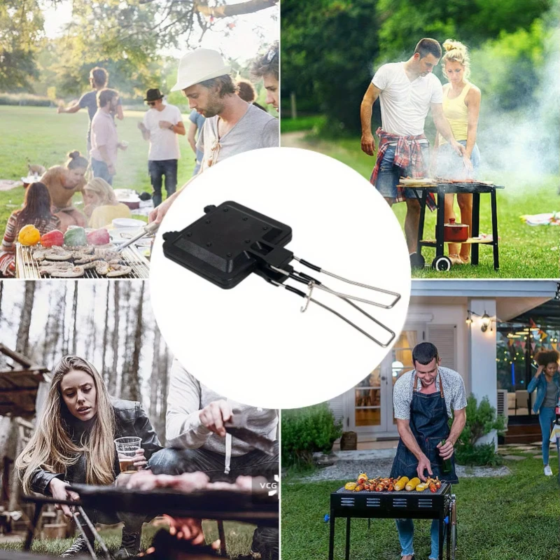 مقلاة خبز خارجية متعددة الوظائف، طباخ الخبز، مقلاة ساندويتش غير لاصقة على الوجهين، مقلاة توست