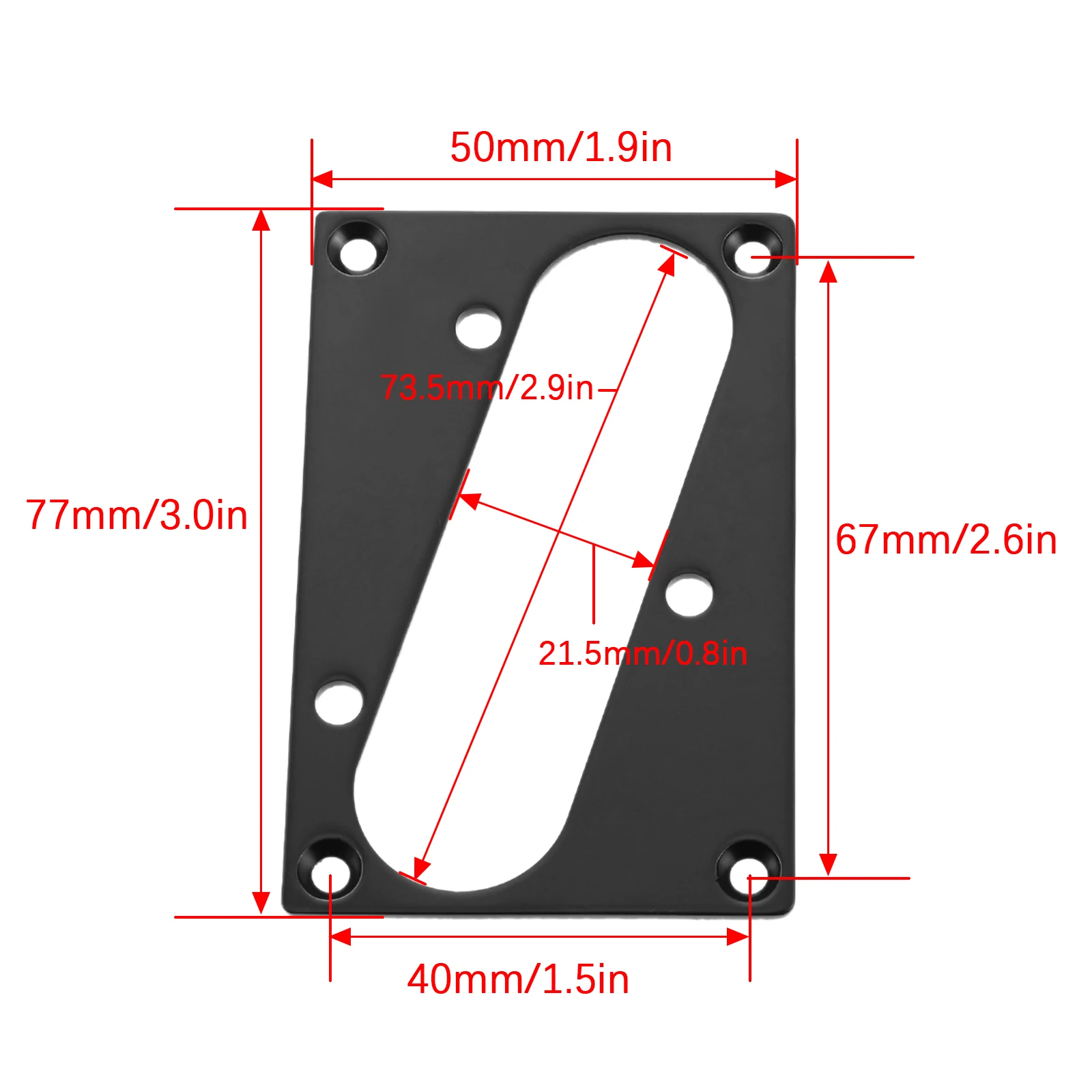 1 Pc 77x50mm Pickup Ring voor TL Bridge Stijl Pickup Metaal Zwart/Zilver Muziekinstrument Accessoires met 4 Schroeven M3X12