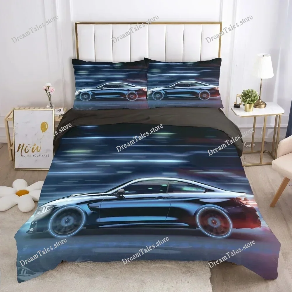 Cars Vehicles Bedding Set Boys Bedroom Decor Quilt Cover Pillowcase Cars Racing Print Bed Linen Set King Queen for Adults741 3