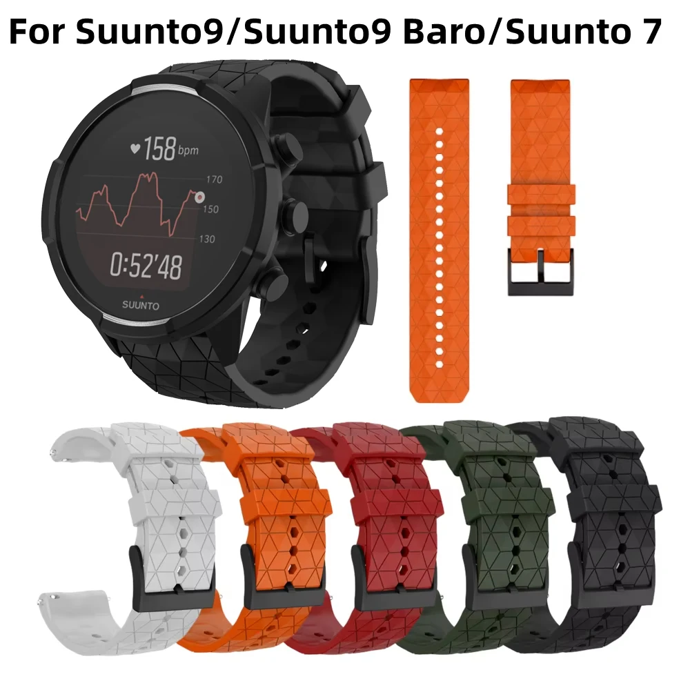 Bracelet de montre en caoutchouc à motif de football pour SUUNTO7, 9/9 Baro, 9 Baro, bracelet en cuivre spartiate, bracelet en silicone de subdivision, mode