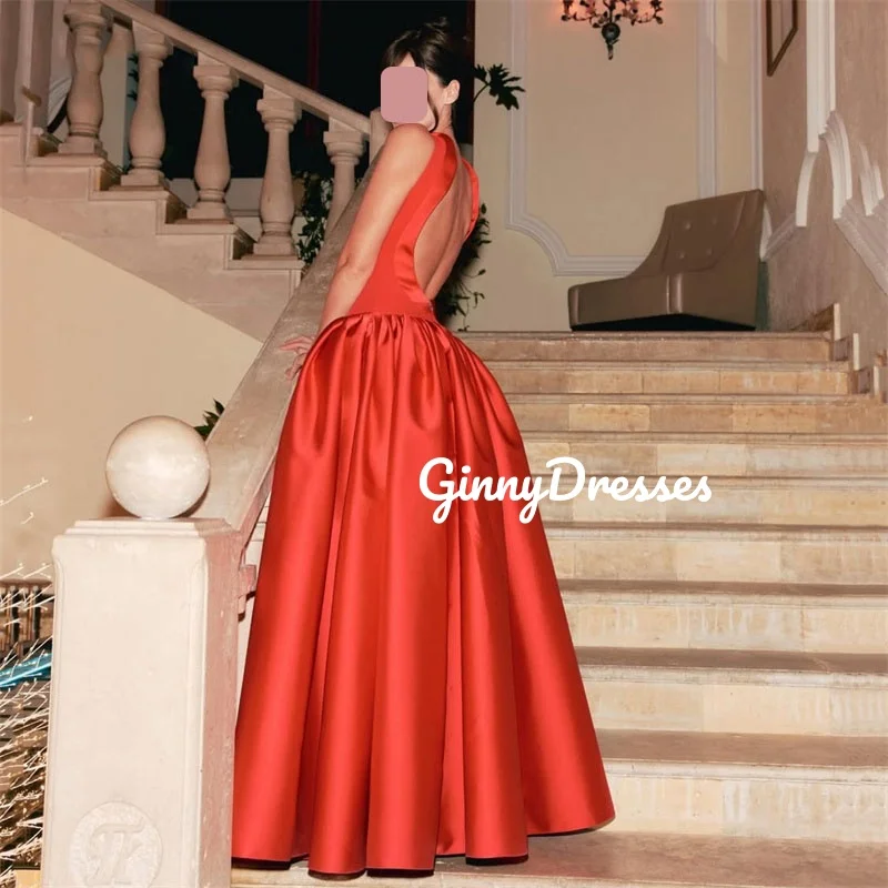 

Вечернее платье на заказ, без рукавов, длиной до пола, с молнией, с рюшами, для особых мероприятий, А-силуэт, с вырезом-лодочкой, Vestidos De F