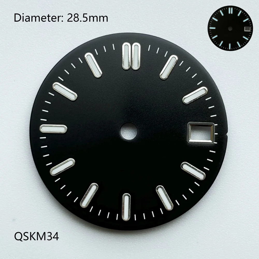 28,5 mm NH35-Zifferblatt, blau, grün, schwarz, Farbverlauf, Sunburst-Zifferblatt NH35, geeignet für japanisches NH35-Automatikwerk, kann das Logo anpassen