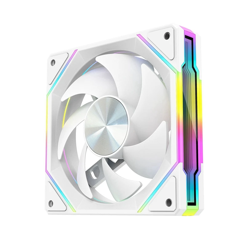 Mirror Fan RGB 120Mm High Airflow PC Fans Ultra-Quiet PWM Speed Control Enhanced Airflow Without Controller-B12B