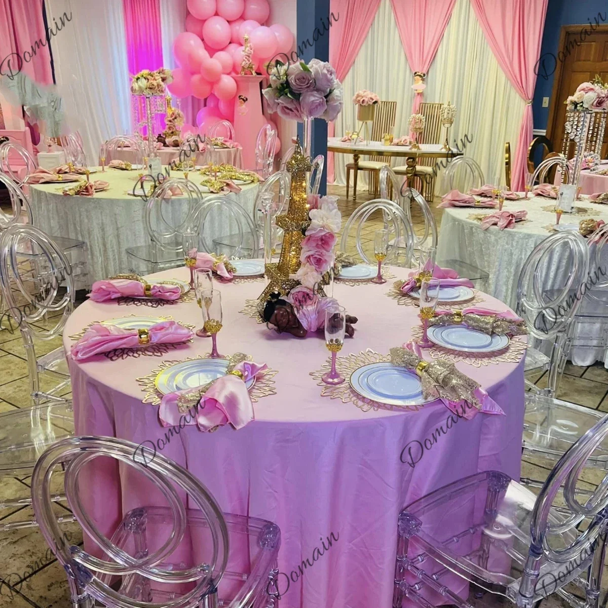 KU Reception Luxury White clear Golden Banquet Wedding Chairs acrylic  Chair Dining Event For Restaurants Hotels E