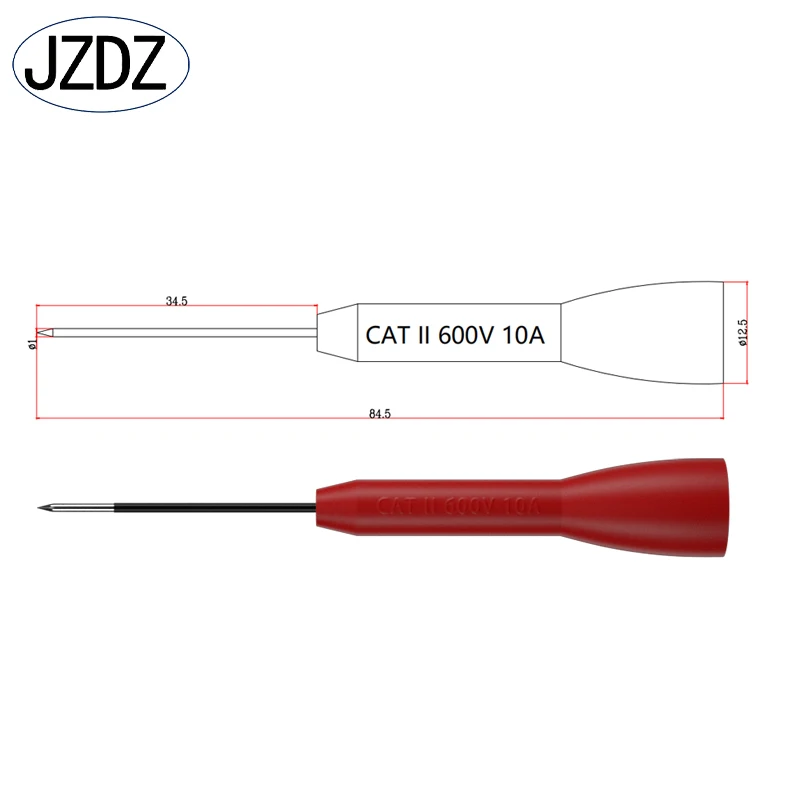 JZDZ 10pcs 1mm Test Probe Insulation Multi-meter Needle Stainless Test Pin For 2mm Test leads J.30038