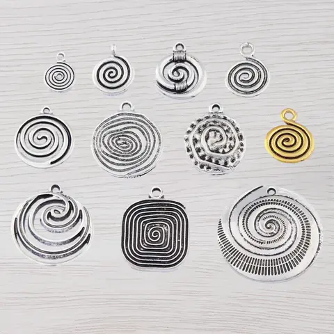 20 x 실버 컬러 소용돌이 나선형 소용돌이 구슬 DIY 목걸이에 대한 작은 매력 펜던트 쥬얼리 찾기 용품 액세서리 만들기