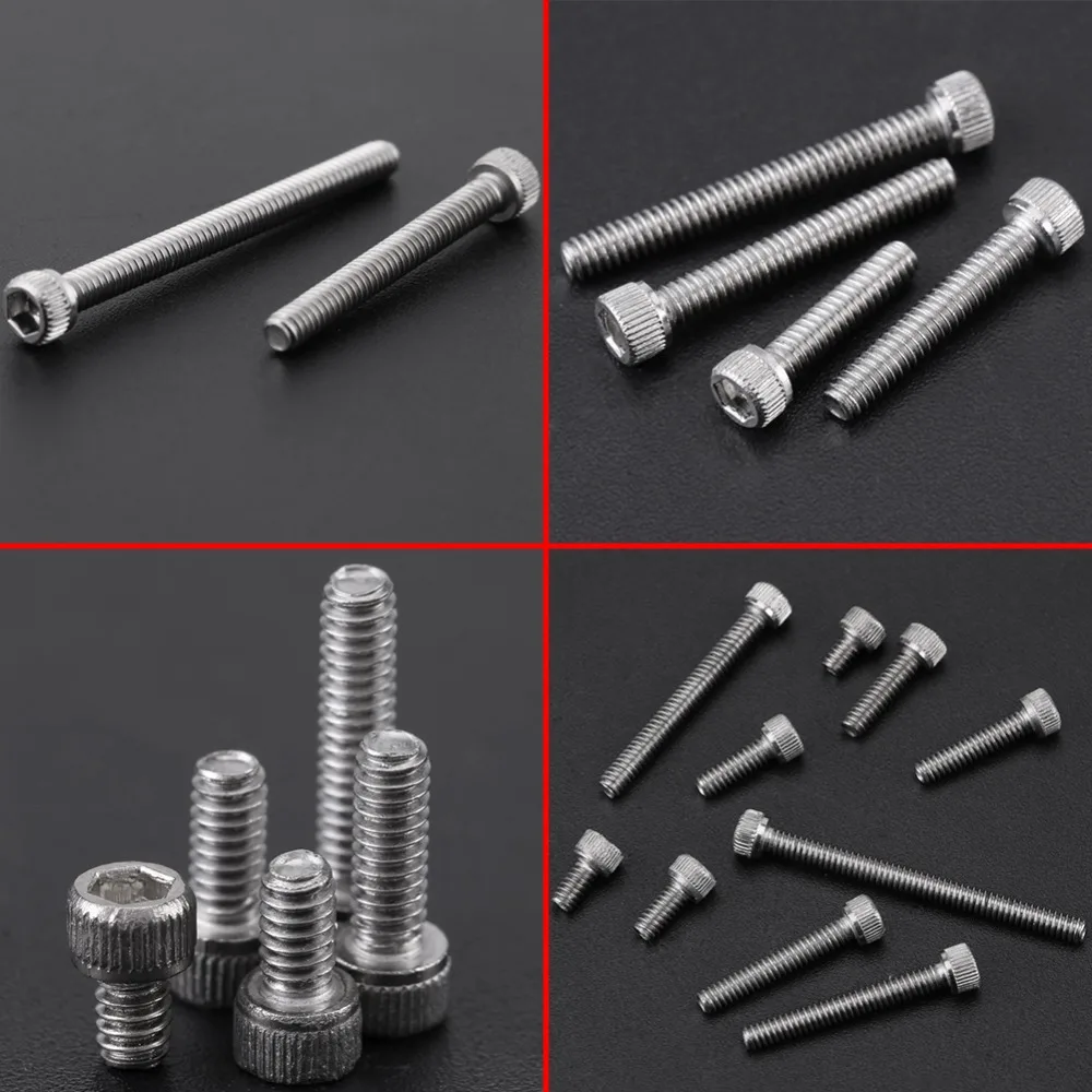 150pcs #2-56 UNC Thread Socket Head Cap Screws 9 Sizes Assortment Stainless Steel Pan Head Screws Plastic Box Package