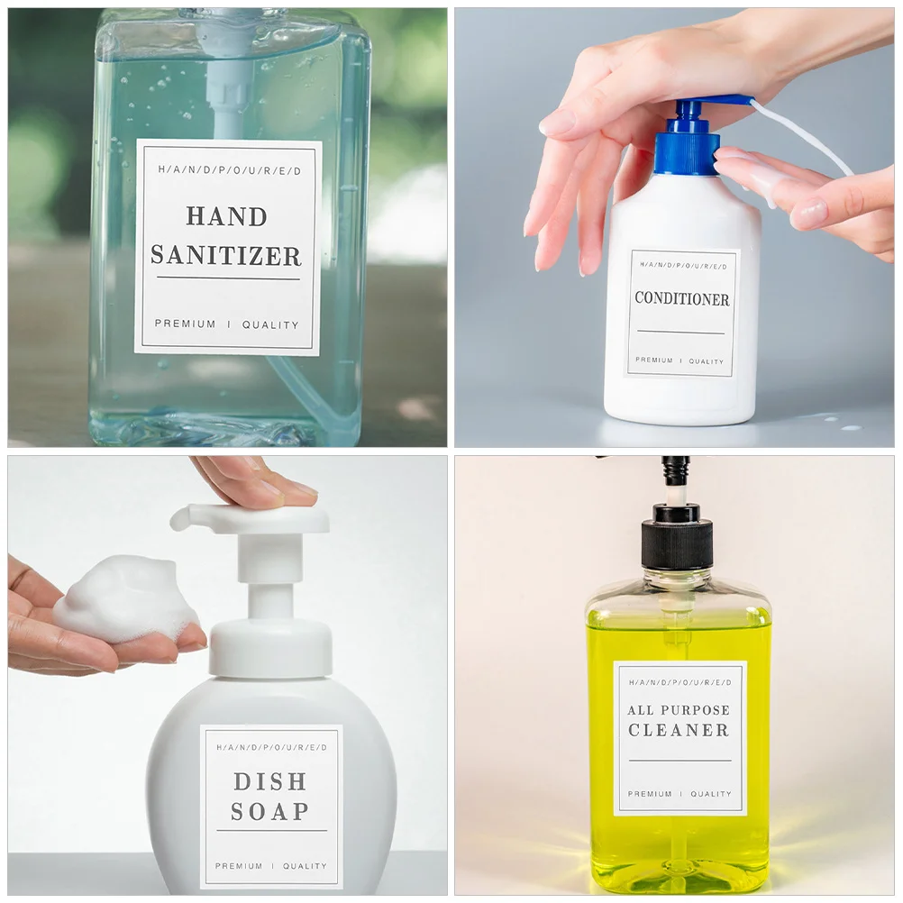 2 set 2 Sets Pvc Waterdichte Badkamer Fles Etiketten Voor Zeepdispensers Shampoo Conditioner Organiseren Reizen Toilettas Containers