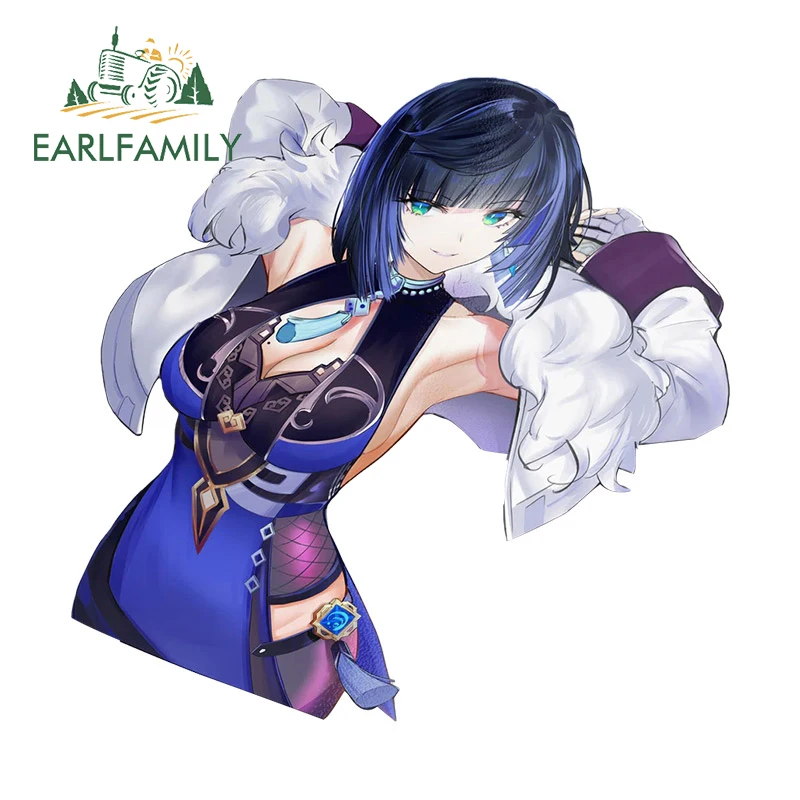 EARLFAMILY 13cm for Genshin Impact Yelan Car Sticker Car Accessories Decal Anime Laptop Windshield Vinyl Creative Fun Decoration