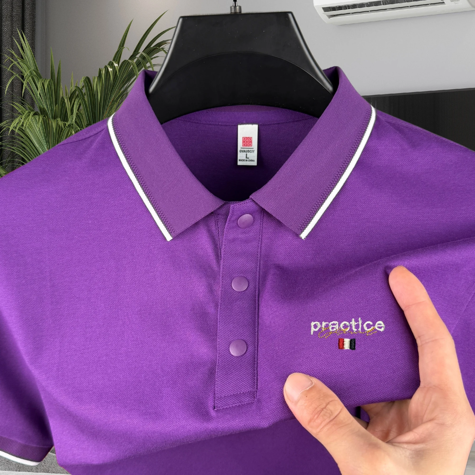High end brand men's cotton short sleeved polo shirt summer fashion luxury striped series letter embroidery top casual T-shirt