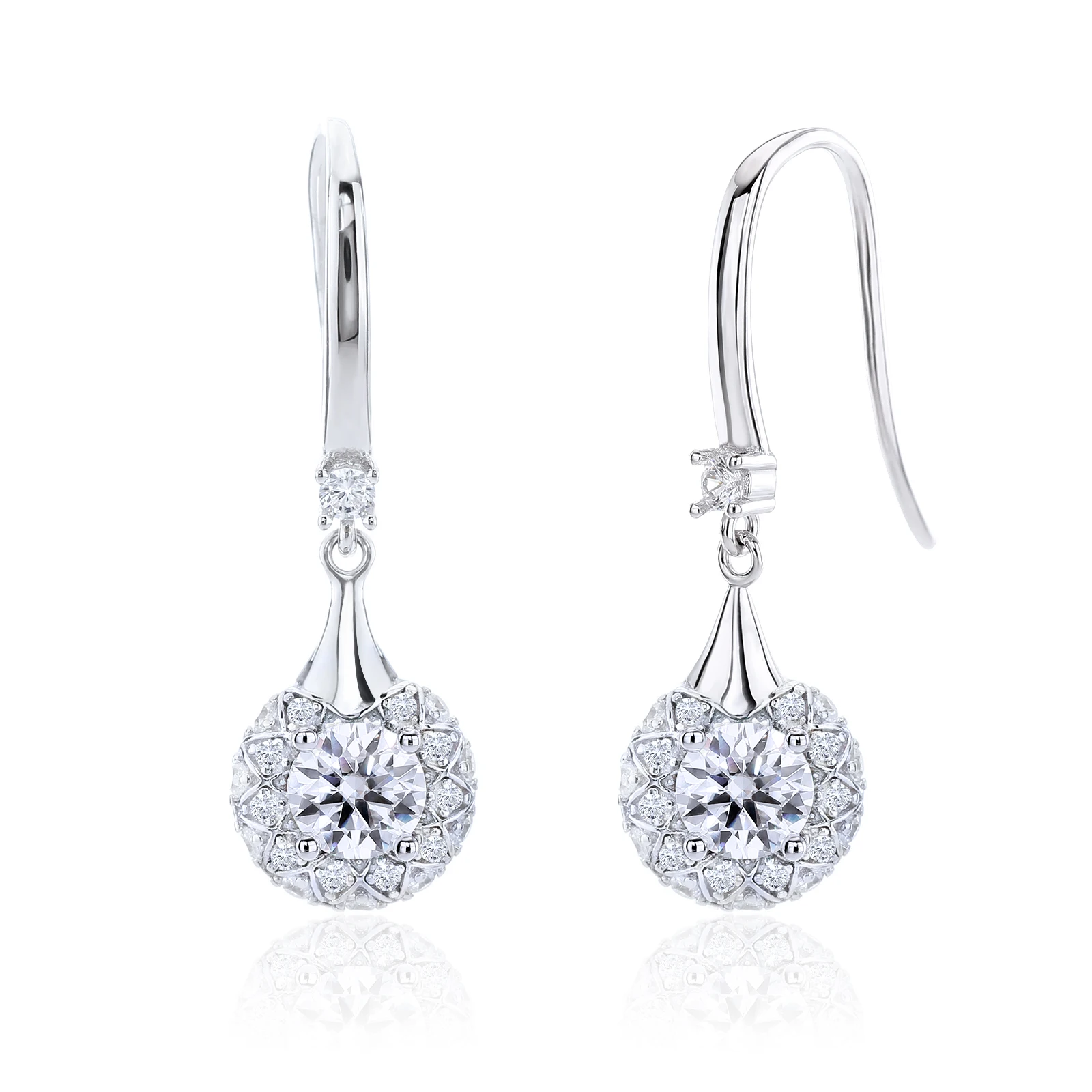 

Серьги Eme Jewel из стерлингового серебра 925 пробы с муассанитом для женщин, элегантные серьги-капли на свадьбу, юбилеи, дни рождения и подарки