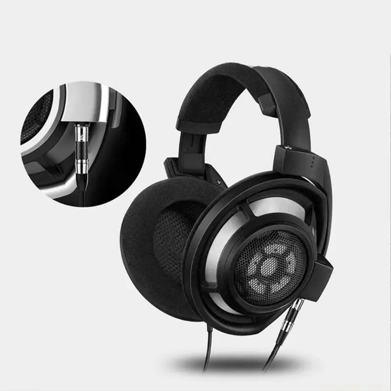 

F62C Родиевые медные разъемы для наушников из углеродного волокна для HD800