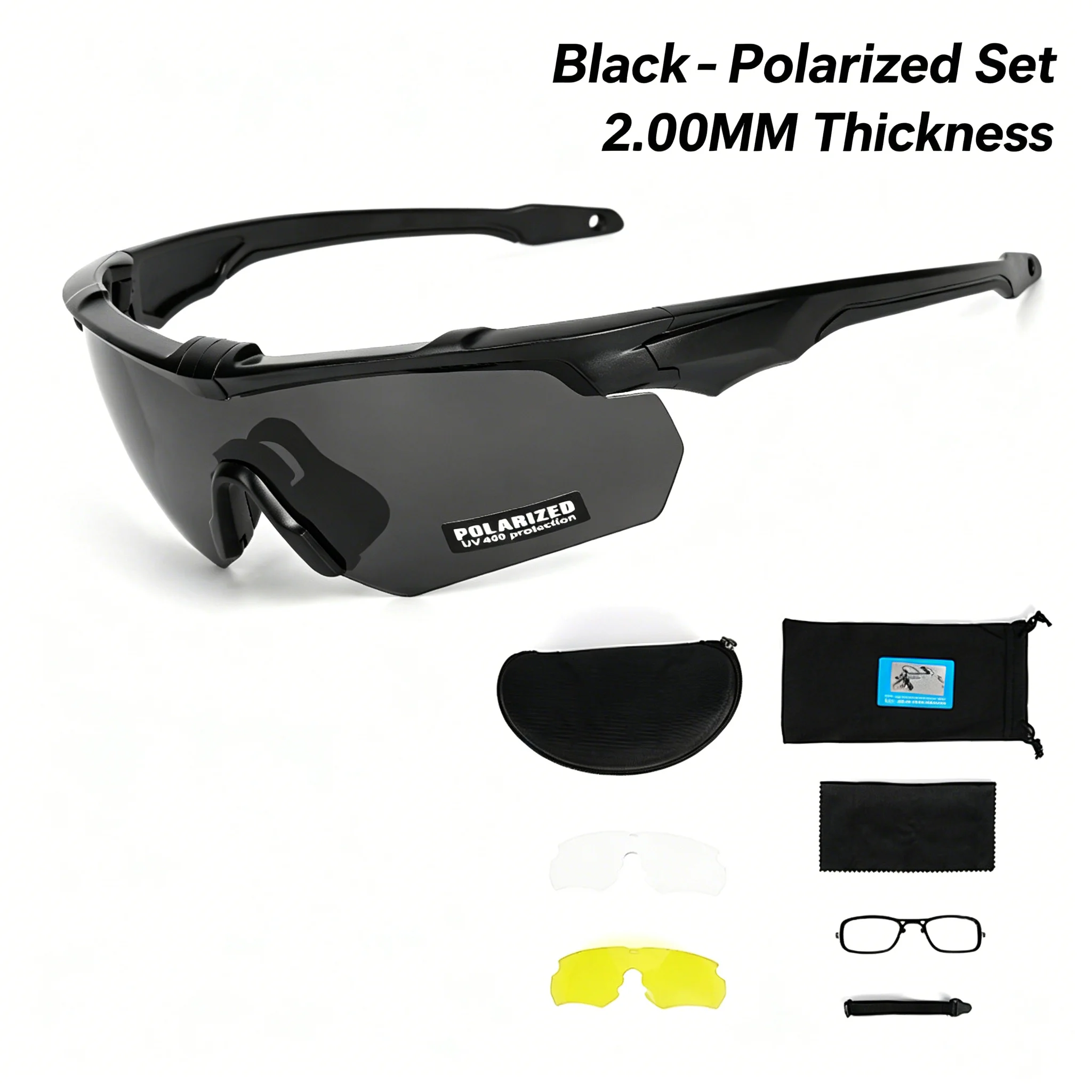 Tactical Eyewear Set, Military‑Style Airsoft‑Protective Polarized Goggles, Sunglasses for CS Shooting Cycling Sports