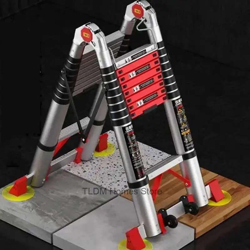 

Folding Ladders Multifunctional Lifting Step Ladders Home Herringbone Telescopic Ladder Aluminum Alloy Portable Engineering 사다리