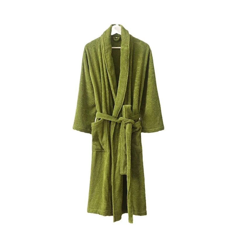 2025 Winter New Thick Warm Cotton Toweling Bathrobe Men Women Sleepwear Nightwear Home Wear Couples Water Uptake Hotel Robe