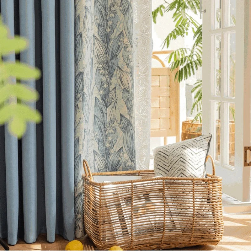 Curtains for Living Room Bedroom in Beige Chenille Herringbone Blackout Drapes with Thermal Insulation for Luxury Home Decor