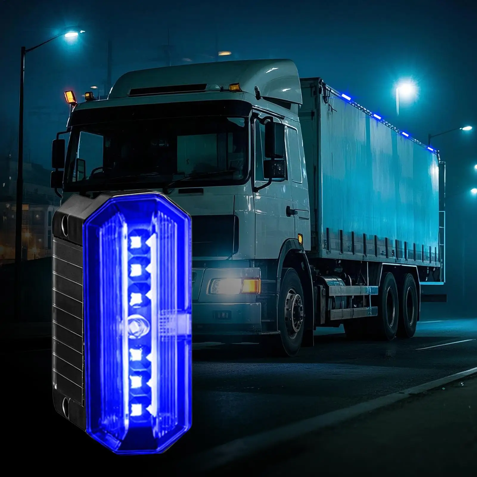 Truck Side Marker Lights Solar Vibration Sensor Warning Lamp Waterproof Trailer LED Marker Lights For RV Camper Bus Tractor