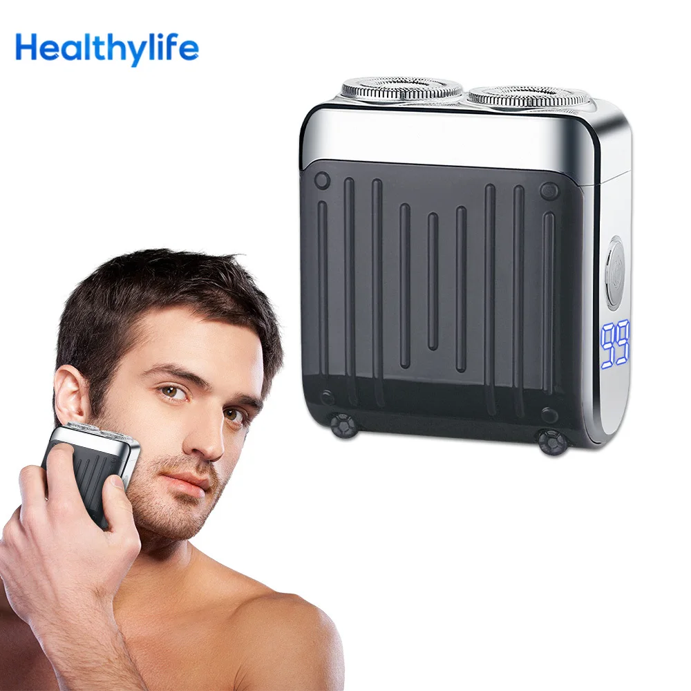 

Мужская мини-электробритва с двойной головкой, водонепроницаемая перезаряжаемая бритва типа C, дорожная роторная бритва, портативный триммер для волос, бороды, инструмент