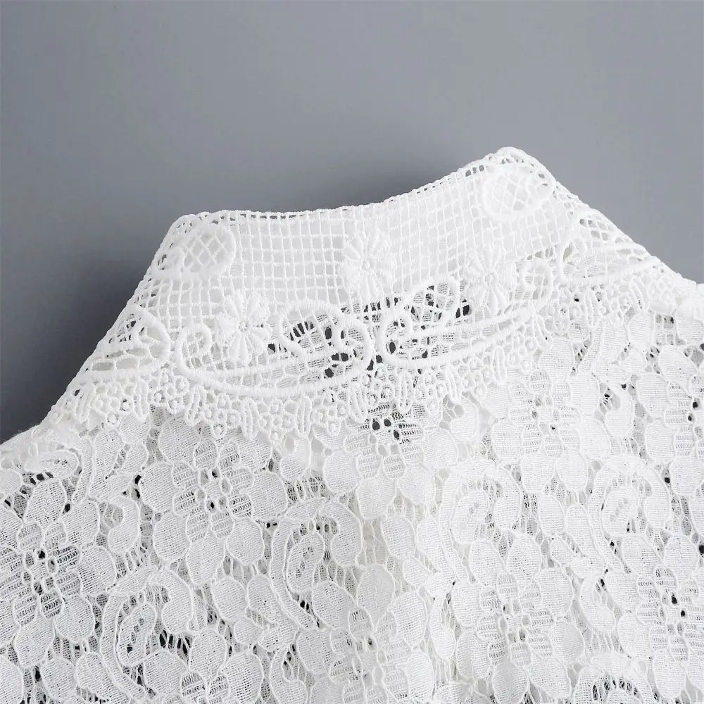 かわいいレース日焼け止めショールシフォン花柄偽襟服アクセサリー女性